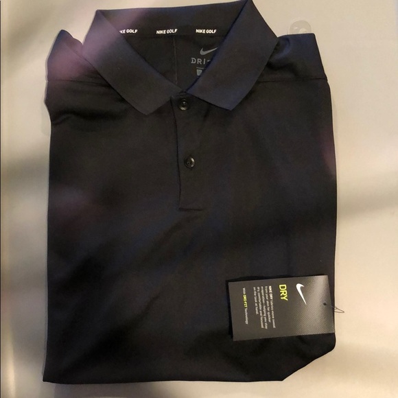 NEW 2019 NIKE DRI FIT SOLID GOLF POLO BLACK SMALL - Picture 4 of 4